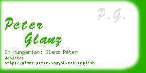 peter glanz business card